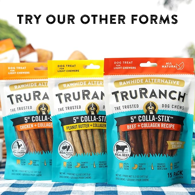 TRURANCH 5" Pork Skin Twists - Collagen Chews for Dogs - Bacon Flavor - Made with Real Pork Skin - Rawhide Alternative - Limited Ingredient - Easy to Digest Treat, 1 Bag, 9 Count