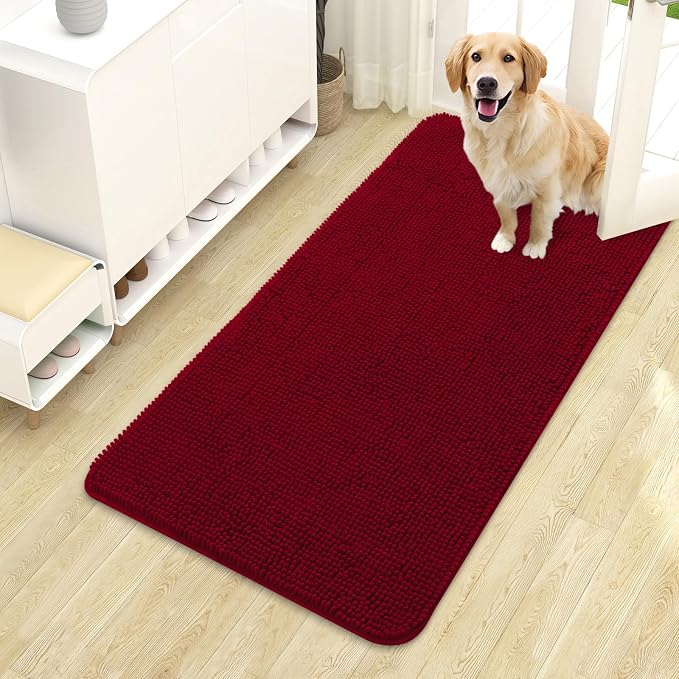 OLANLY Dog Door Mat for Muddy Paws 44x24, Absorbs Moisture and Dirt, Absorbent