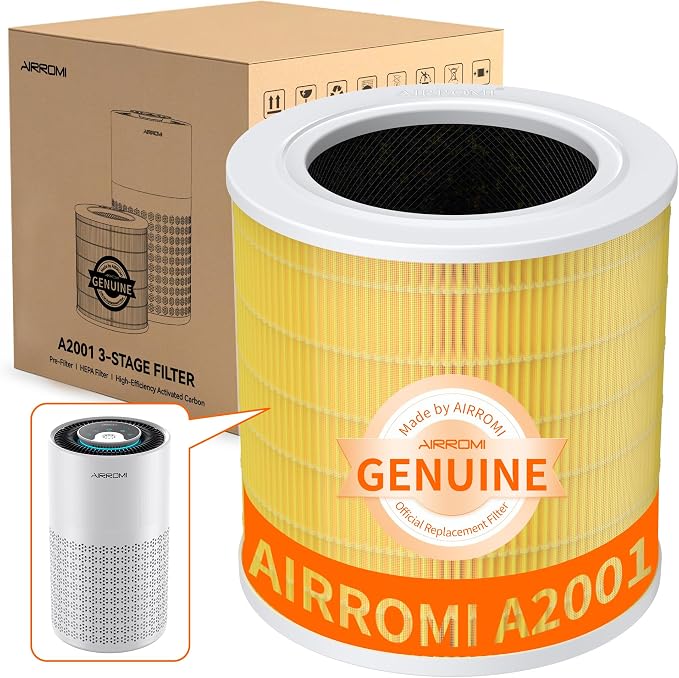 AIRROMI A2001 HEPA Air Purifier Replacement: Original 3-in-1 Filter, Removes
