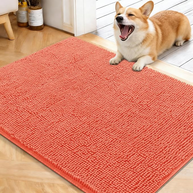 OLANLY Dog Door Mat for Muddy Paws 40x32, Absorbs Moisture and Dirt, Absorbent