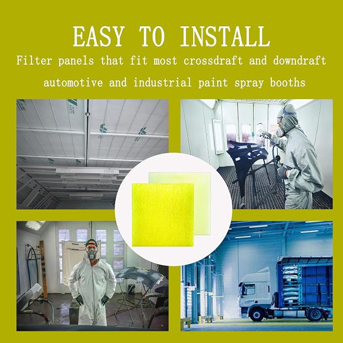 AUC Paint Booth Exhaust Filters, 22 Gram Fiberglass Paint Arrestors Pad