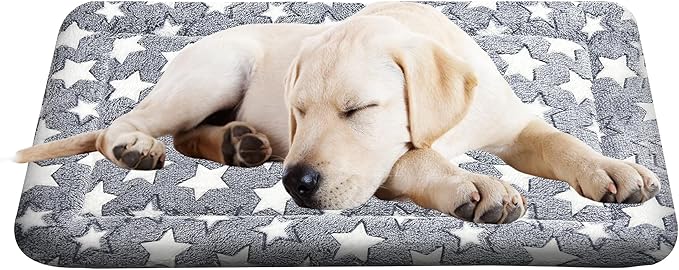 4 Pcs Washable Dog Bed Plush Orthopedic Outdoor Crate Mat with Non-Slip Bottom,Luxe Kennel Pad for Pets,Cozy Cage Cushion&Pet Sleeping Mattress Large Sized,Medium,Small Dogs,30 x 20 inch,Color Blend