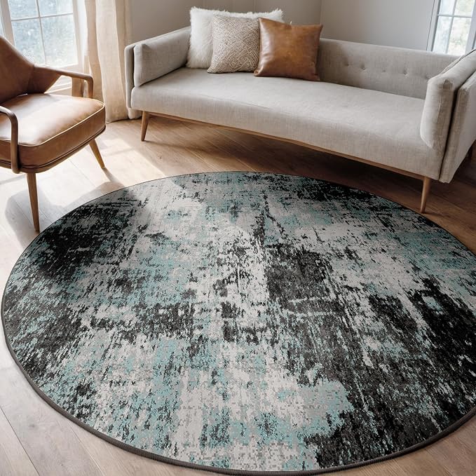 RELEANY Washable Area Rugs 8ft Non-Slip Modern Abstract Soft