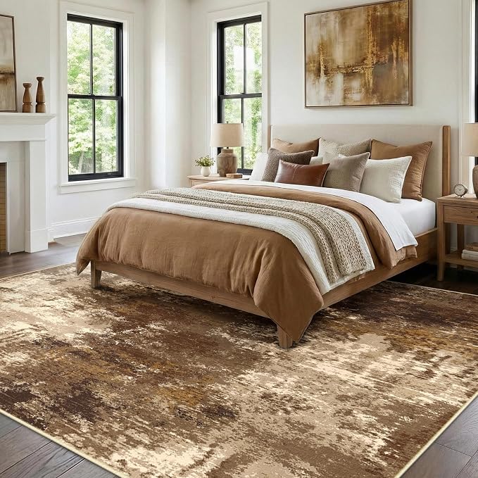 RELEANY Washable Area Rugs 9'x12' Non-Slip Modern Abstract Soft