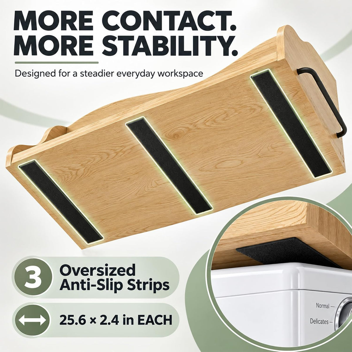 2-Tier Washer Dryer Countertop, Laundry Room Organizer with Drawers & Side Hanging Rod, Wave Design Washer Top Shelf for Folding Clothes and Storage, Laundry Countertop Cover with Hooks