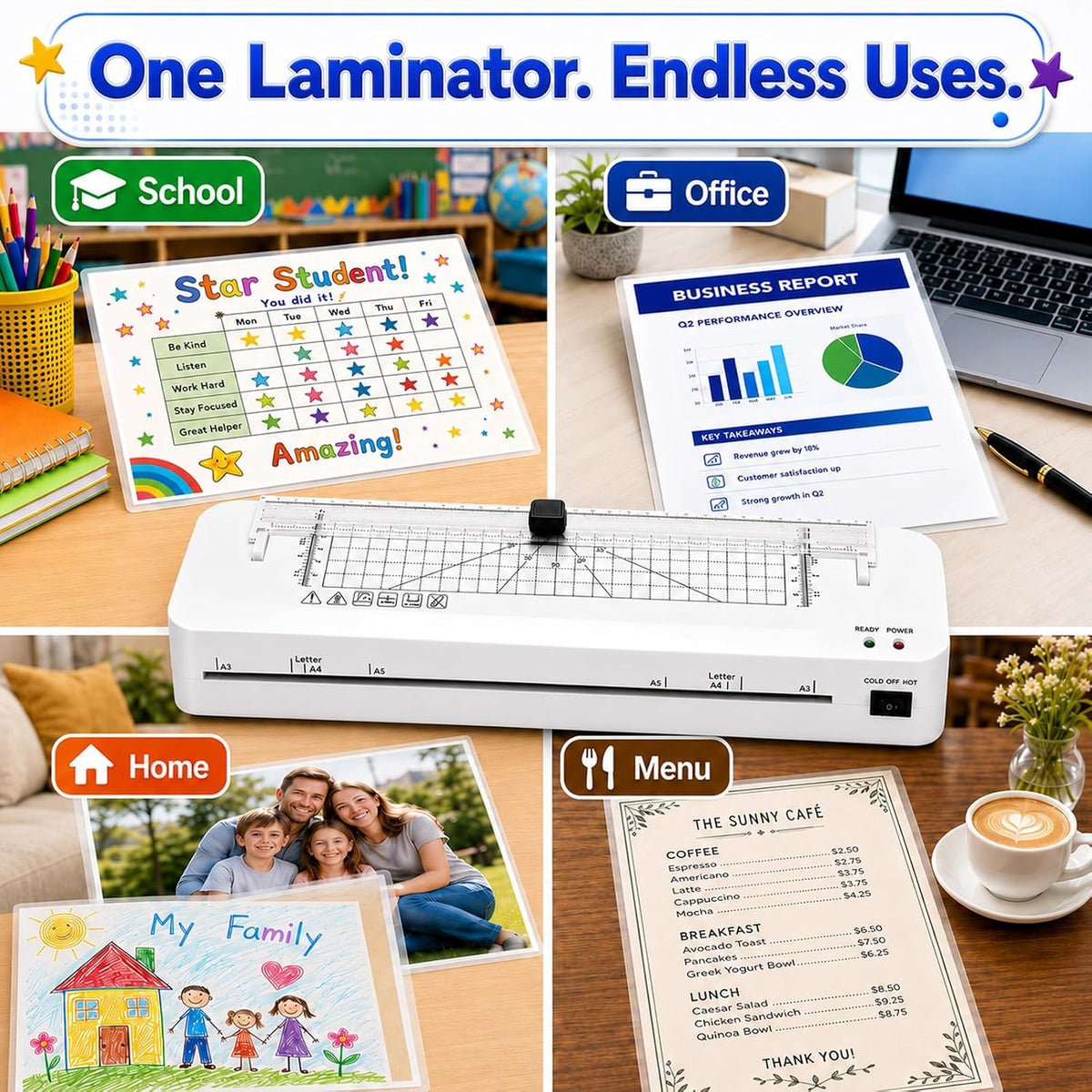 Laminator, A3 Laminator Machine with Built-in Trimmer