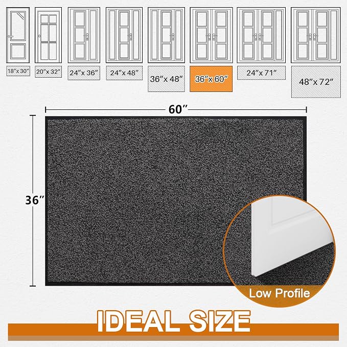 Mibao Front Door Mat Indoor Entrance, Dirt Trapper Welcome Mat