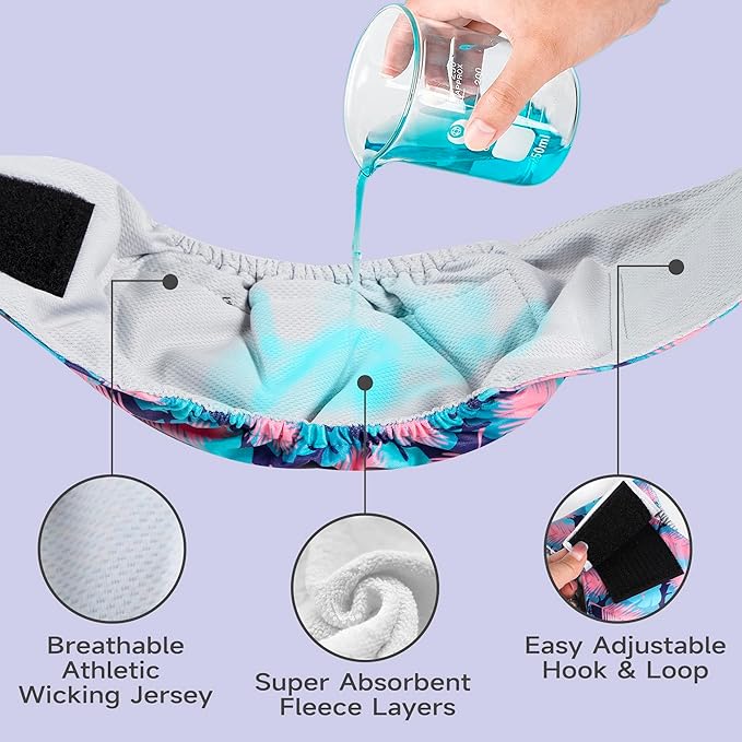 Male Dog Diapers, 5 Pack, Medium, Colorful, Male Dogs, Dog Incontinence Protectors