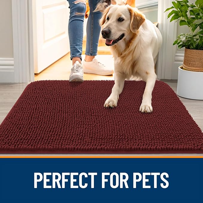 OLANLY Dog Door Mat for Muddy Paws 40x32, Absorbs Moisture and Dirt, Absorbent