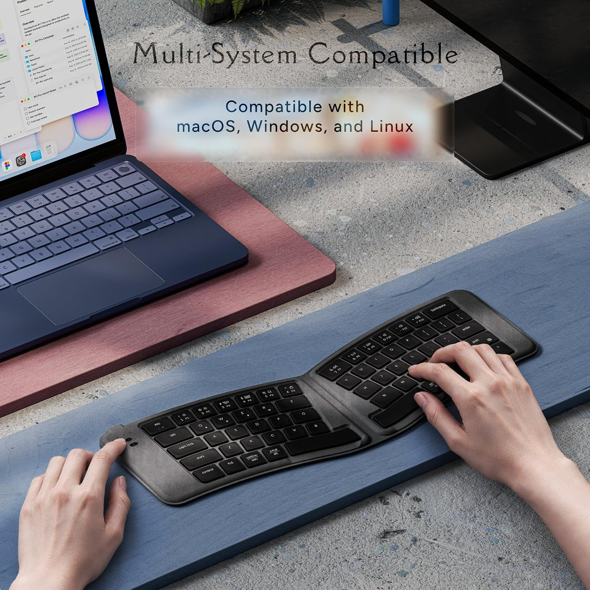 Keychron B11 Pro Ultra-Slim Foldable Wireless Keyboard, 65% Alice Layout