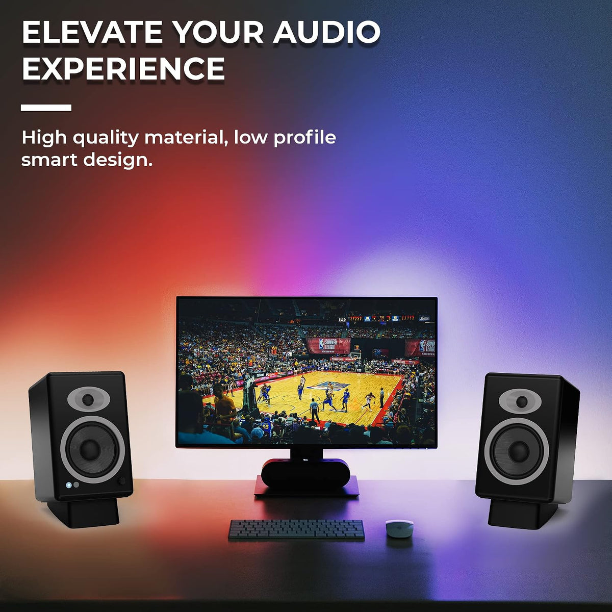 HumanCentric Desktop Speaker Stands Wedge for Medium Speakers, Angled
