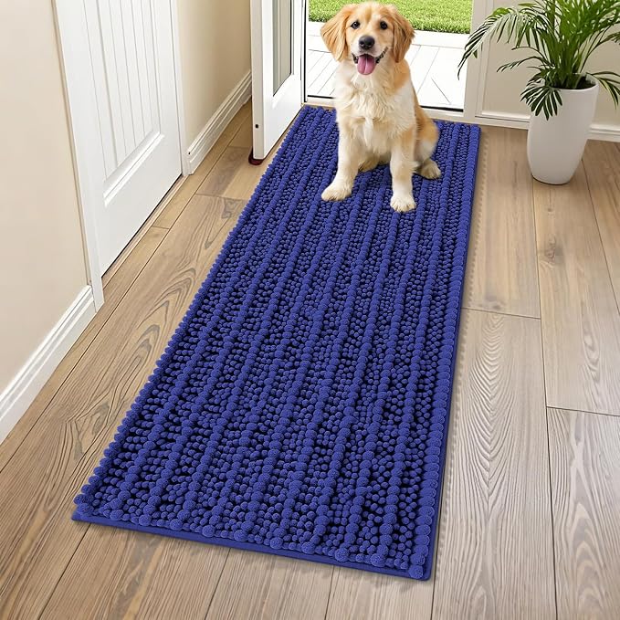 Smiry Dog Door Mat for Muddy Paws 59x24, Absorbent Dirt Trapper, Non-Slip