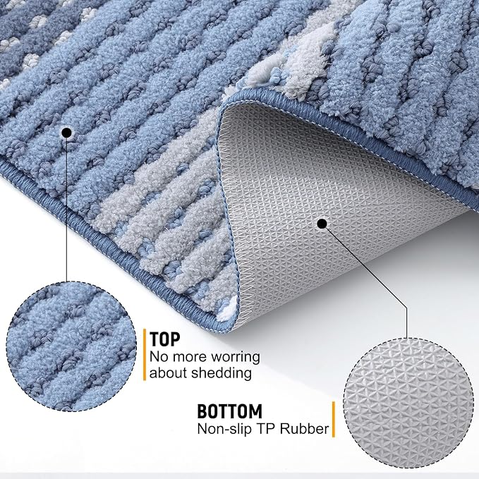 Kitinjoy Indoor Outdoor Door Mat, 59x24 Non-Slip Absorbent Dirt Trapper