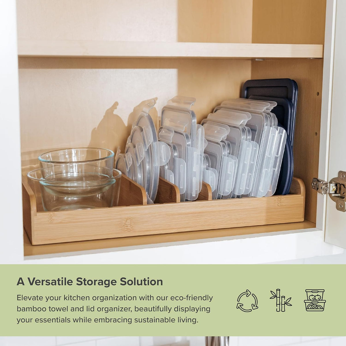 KitchenEdge Kitchen Towel & Storage Organizer, Bamboo