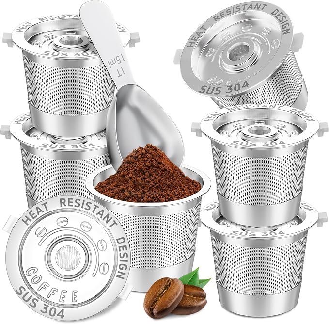 6 Pack Reusable K Cups Coffee Pods