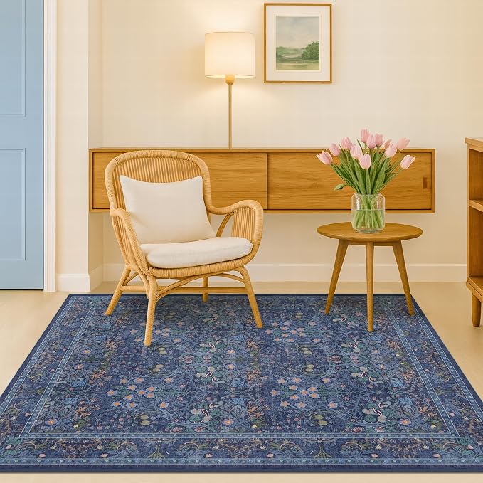 Vintage Dark Blue 4x6 Area Rugs