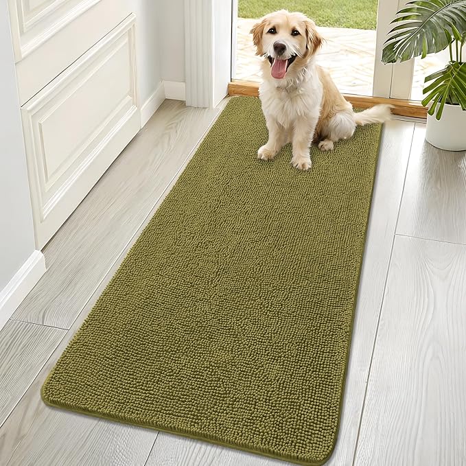 OLANLY Dog Door Mat for Muddy Paws 70x32, Absorbs Moisture and Dirt, Absorbent