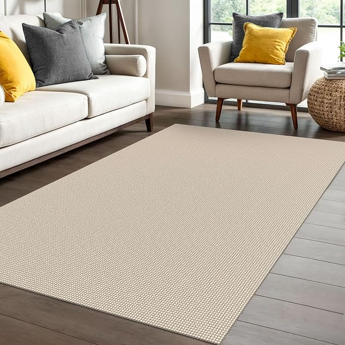 IOHOUZE Washable Area Rug 4x6 Non Slip Rubber Backed Woven Rugs