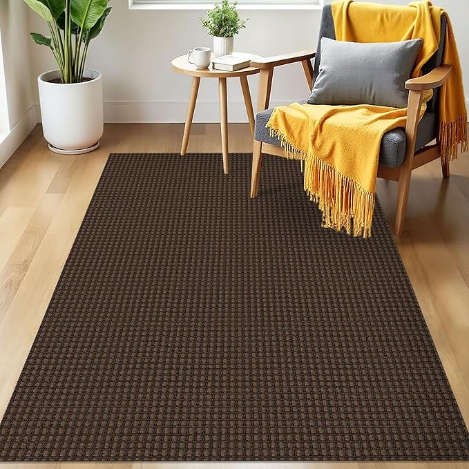 IOHOUZE Washable Area Rug 3x5 Non Slip Rubber Backed Woven Rugs