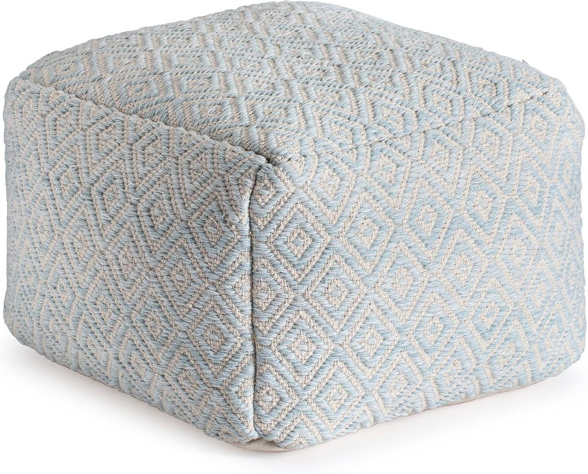 Anji Mountain 16" H x 22" W Handmade Pouf Ottoman for Living Room & Couch