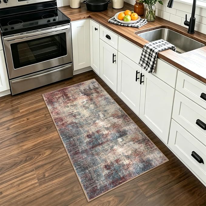 IOHOUZE Abstract Runner Rug 2x4 Ft Entryway Rugs Washable Door Mat Indoor