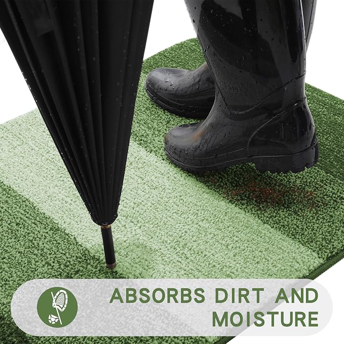 Kitinjoy Indoor Outdoor Door Mat, 48x30 Non-Slip Absorbent Dirt Trapper