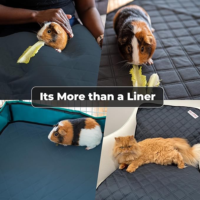 Washable Rabbit & Guinea Pig Cage Liner & Bedding for C&C 2x1 (29"x15"), 4 Pack, Easy to Clean Unlike Fleece, Waterproof, Absorbent, Non-Slip Pee Pad, Reusable Bunny Mat for Small Animals