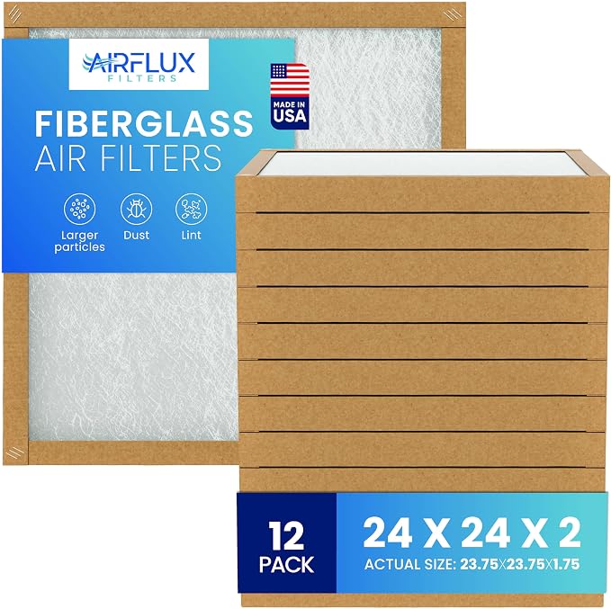Fiberglass Air Filter -24x24x2Air Filter 12 Pack