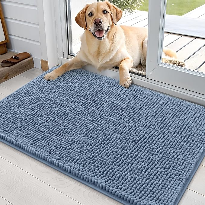 OLANLY Dog Door Mat for Muddy Paws 36x24, Absorbs Moisture and Dirt, Absorbent