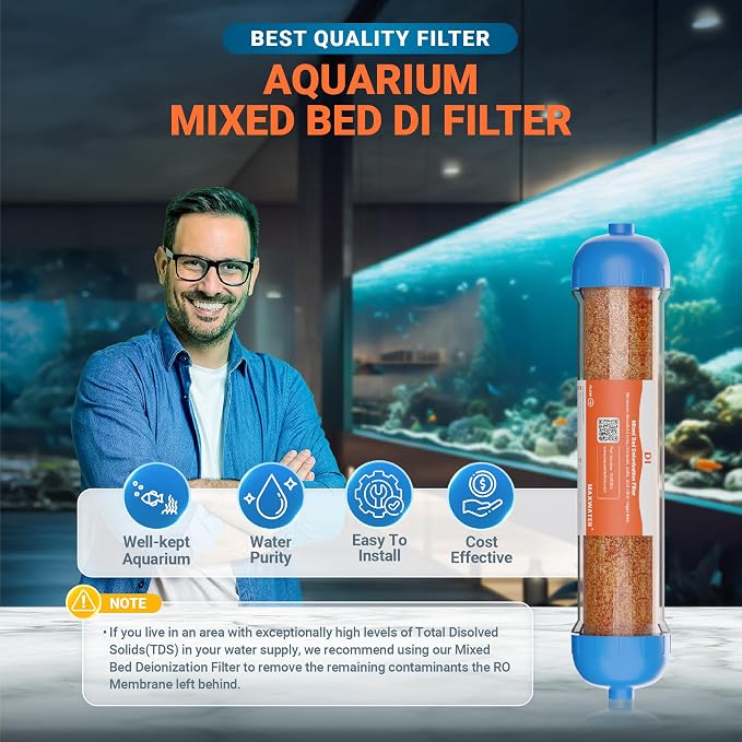 10" Refillable Mixed Bed Ion Exchange Aquarium Filter