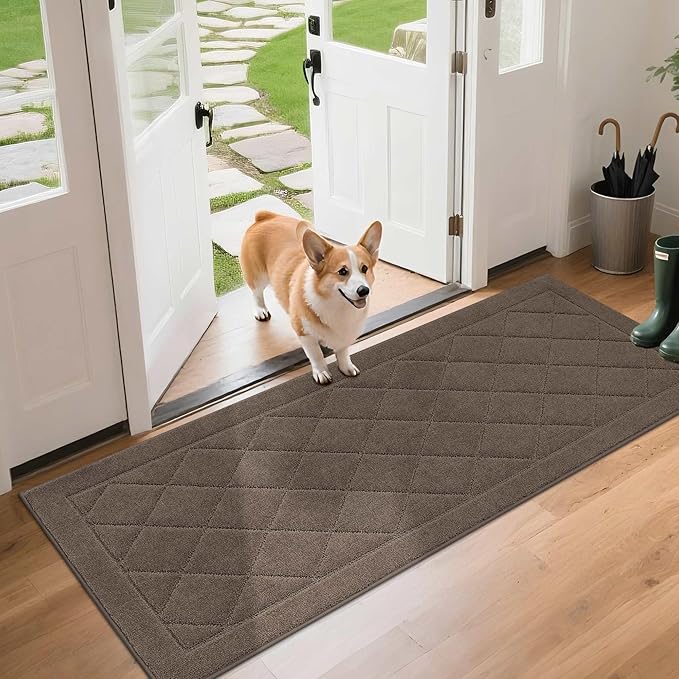 BEQHAUSE Dirt Trapper Door Mat 24" x 60", Doormat Non-Slip Entryway Rugs