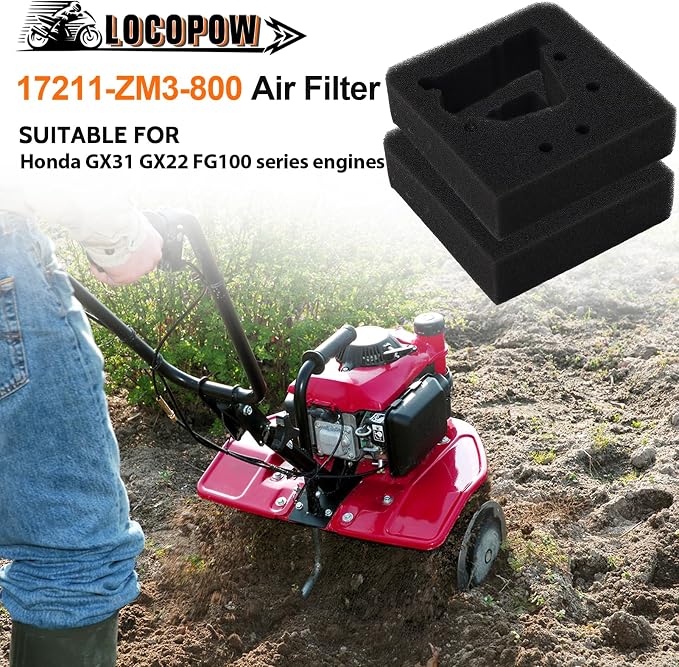LOCOPOW 17211-ZM3-800 Air Filter Fits Honda GX31 GX22 GX 31 22 Engines FG100