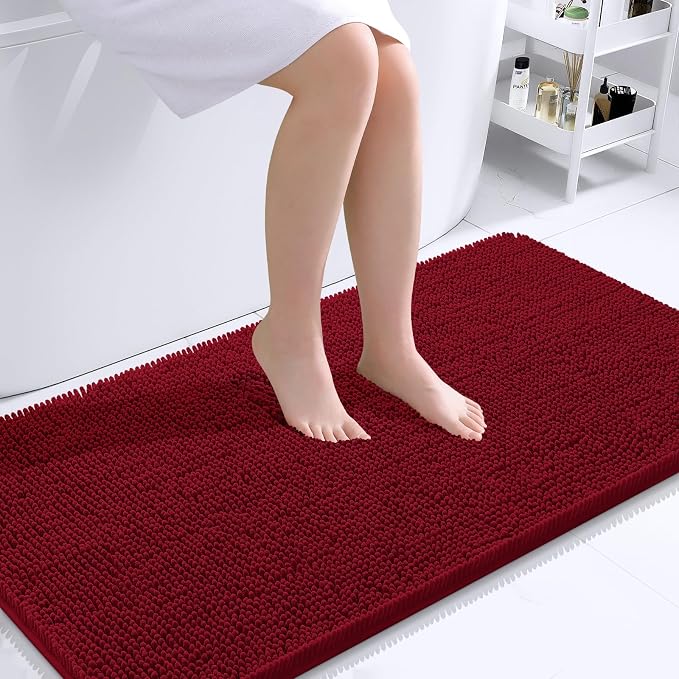 OLANLY Large Bathroom Rugs 40x24, Extra Soft Absorbent Chenille Bath Rugs