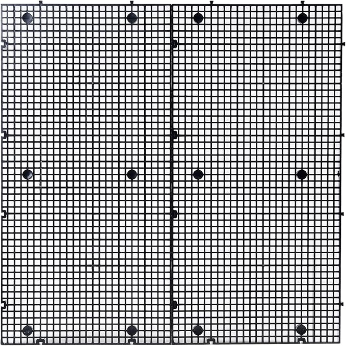 ALEGI Plastic Grid Divider Tray Egg Crate Louvre Aquarium Fish Tank Bottom Isolation with Bracket (4pcs Black)