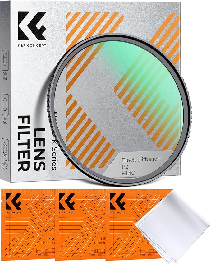 K&F CONCEPT 58mm Black Diffusion 1/2 Filter Mist Cinematic Effect Filter