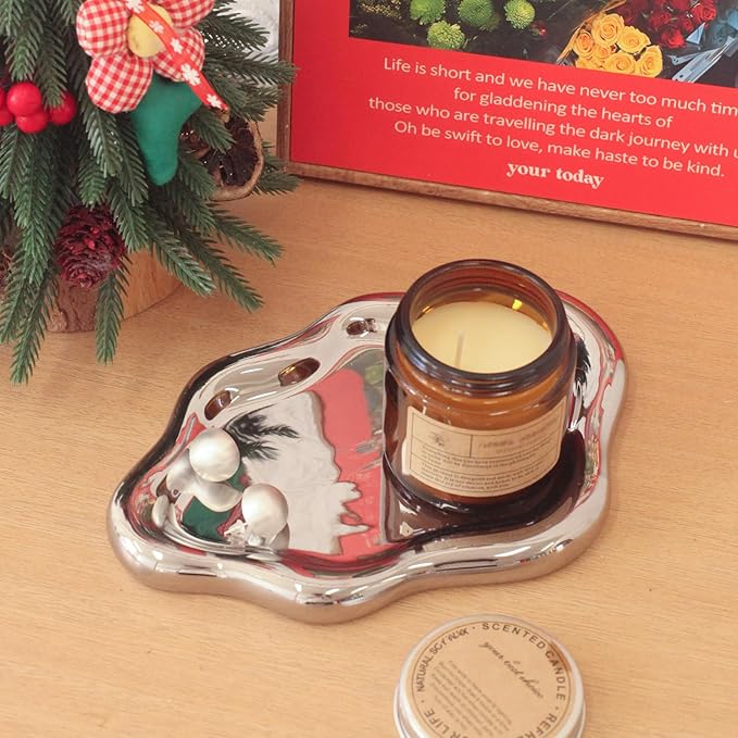 Ceramic Jewelry Tray Trinket Dish, Decorative Cloud Vanity Key Tray