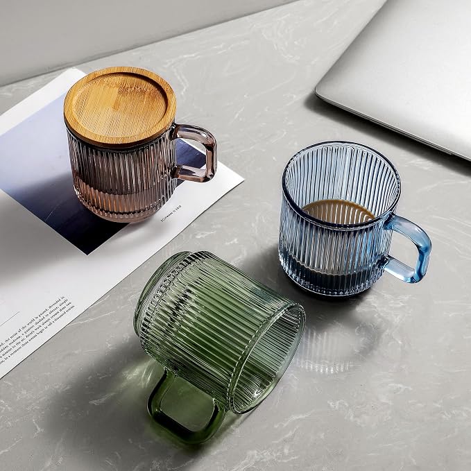 Lysenn Glass Coffee Mug with Lid