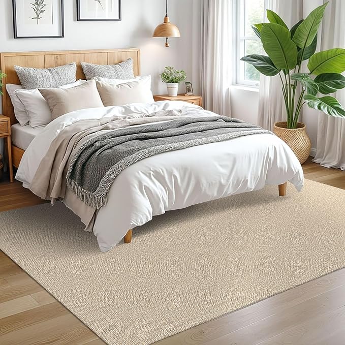 EARTHALL Washable Area Rugs 5x7 Ft Non Slip Living Room Rugs Cotton Rubber