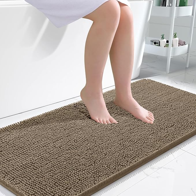 OLANLY Large Bathroom Rugs 45x27, Extra Soft Absorbent Chenille Bath Rugs