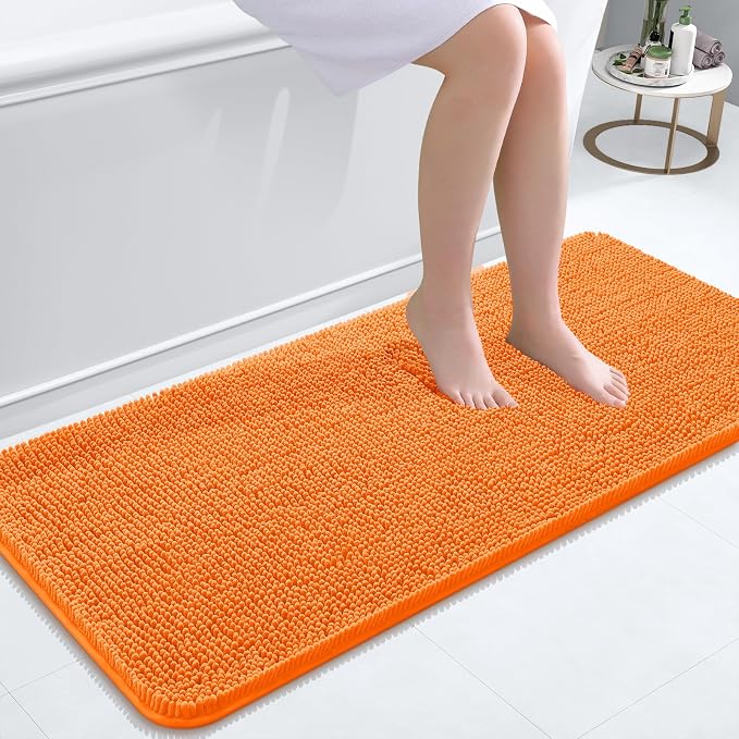 OLANLY Bathroom Runner Rugs 47x20, Extra Soft Absorbent Chenille Bath Rugs