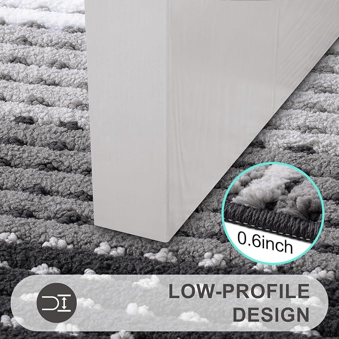 Kitinjoy Indoor Outdoor Door Mat, 59x36 Non-Slip Absorbent Dirt Trapper