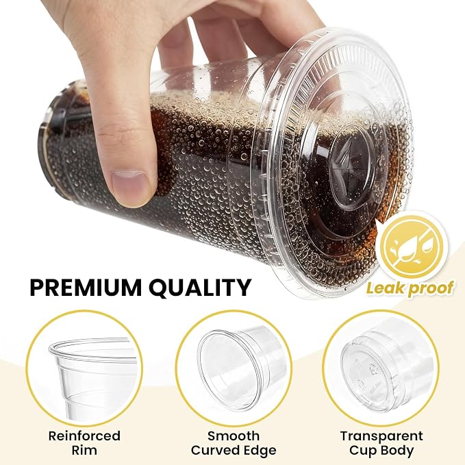 100 Pack 16 oz Plastic Cups