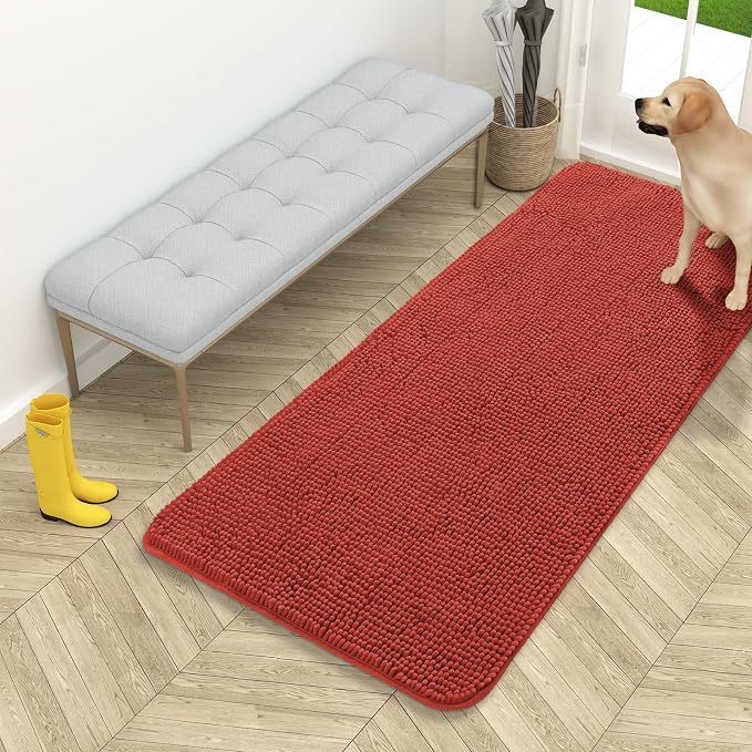 OLANLY Dog Door Mat for Muddy Paws 54x24, Absorbs Moisture and Dirt, Absorbent