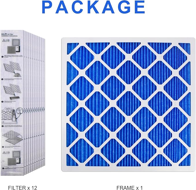 LEKEN 20x20x1 AC Furnace HVAC Filter Reusable Electrostatic Filters MERV 13