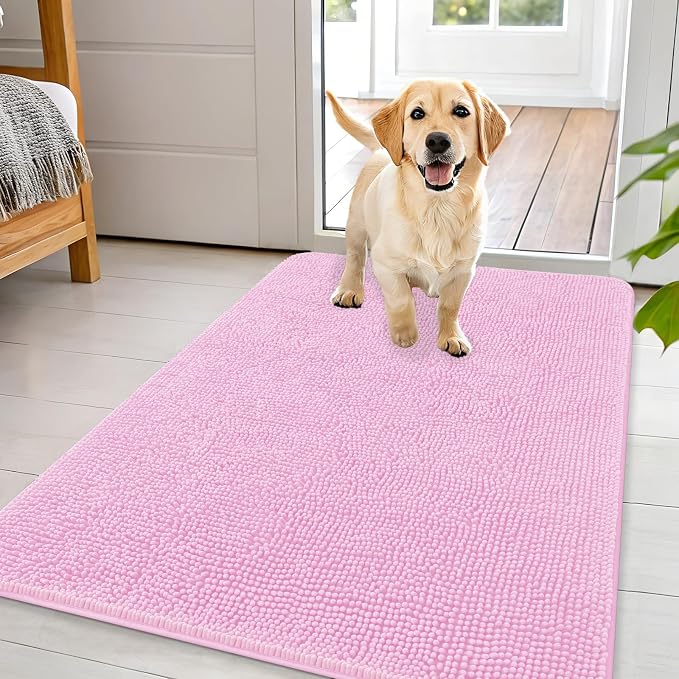 OLANLY Dog Door Mat for Muddy Paws 44x32, Absorbs Moisture and Dirt, Absorbent