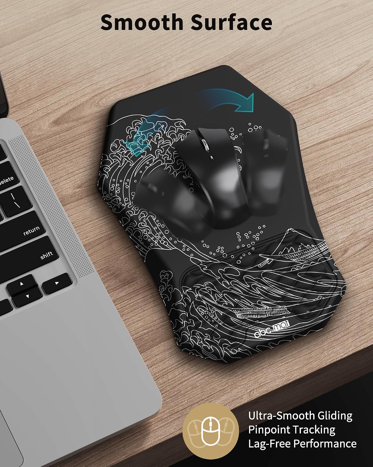 Ergonomic Mouse Pad with Wrist Rest & Keyboard Wrist Rest Support Set
