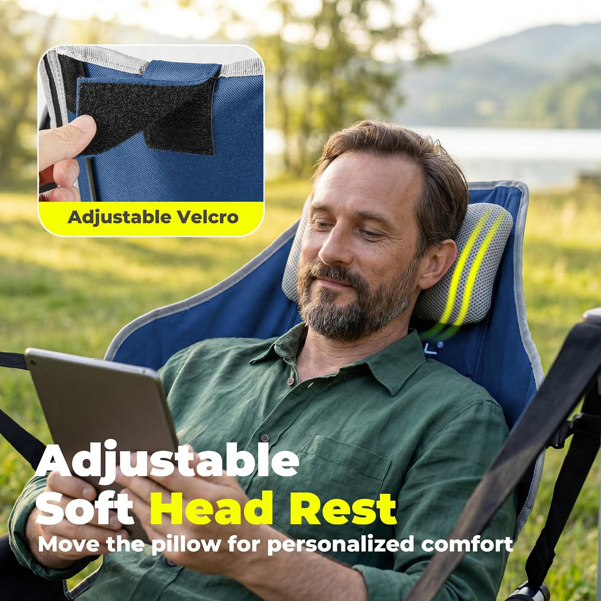 Hammock Camping Chair with Footrest, Heavy Duty Swinging Chair 500LB