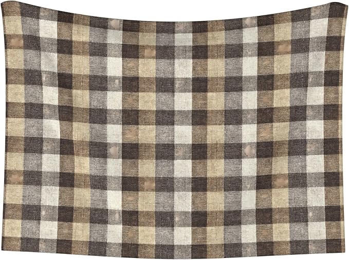 Waterproof Dog Blanket Soft Pet Blanket for Puppy Cat, Fleece Cat Throw Blankets for Furniture Bed Couch Sofa Reversible - Brown Gingham 4
