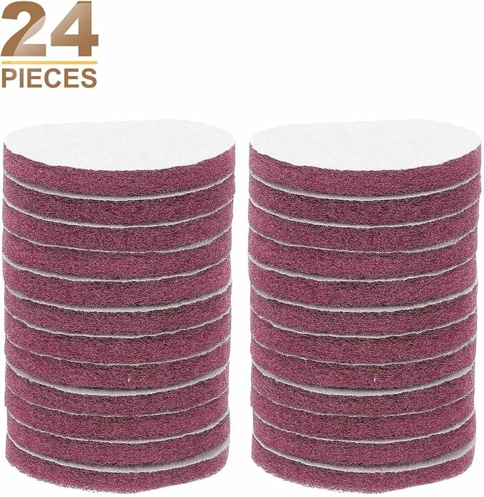 HARFINGTON 24pcs Scrubber Scouring Pads 500 Grits 4 Inch Drill Power Brush Hoop