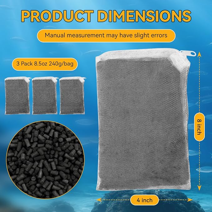 3 Pack 8 Oz Pro-C Aquarium Canister Filter Media Bag